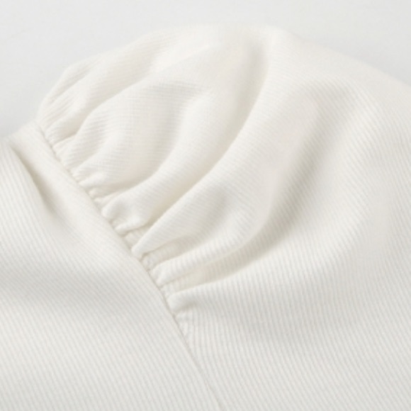 HP✨NEW White Puff SleeveTurtleneck Sweater Dress - Picture 6 of 7